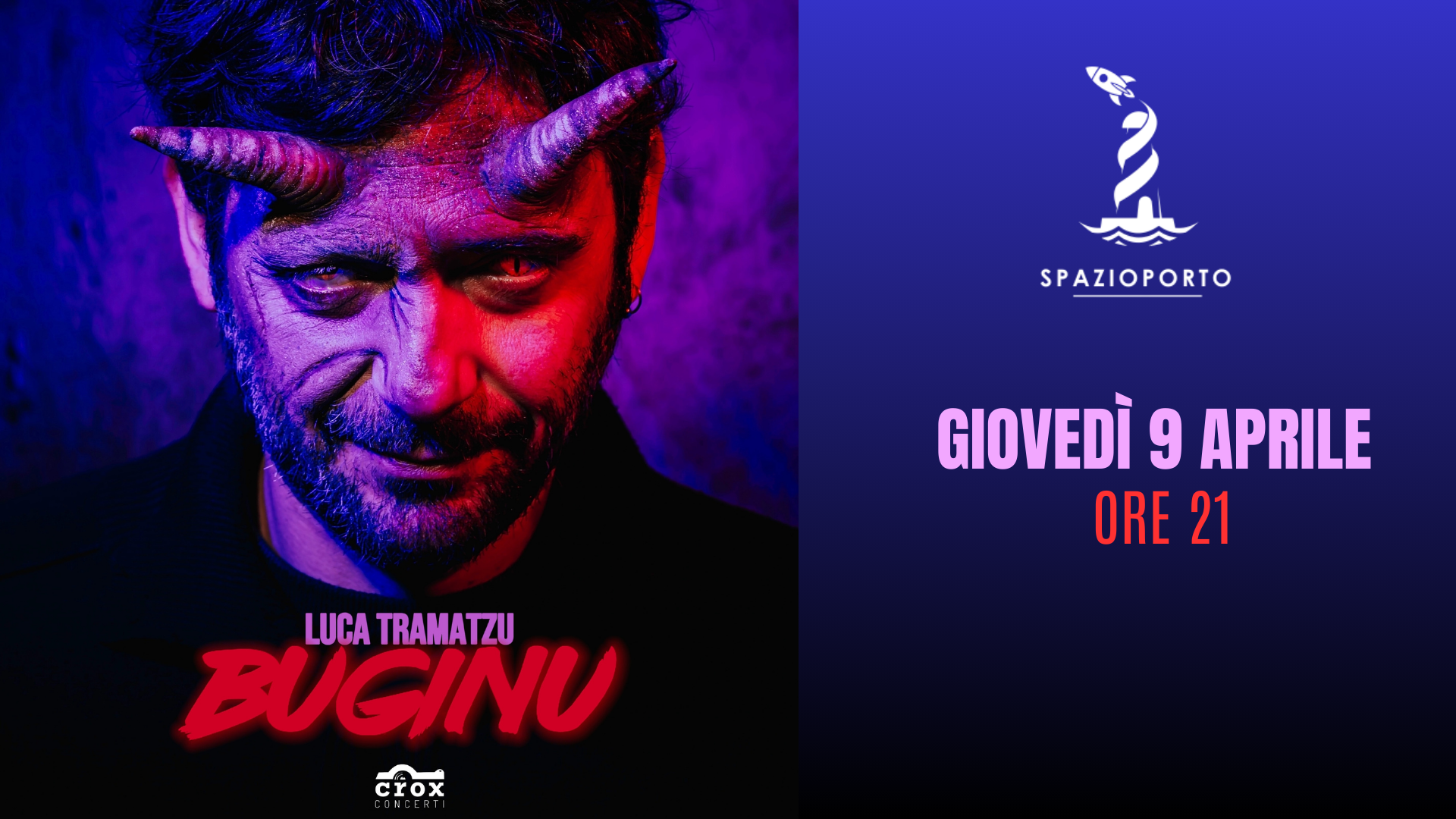 Cartel oficial del evento STAND UP COMEDY: LUCA TRAMATZU in "BUGINU"