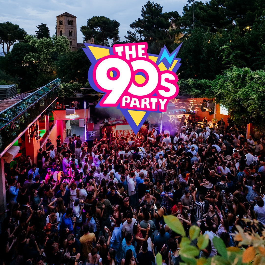 Cartel oficial del evento The 90s Party Opening 2026 La Terrrazza