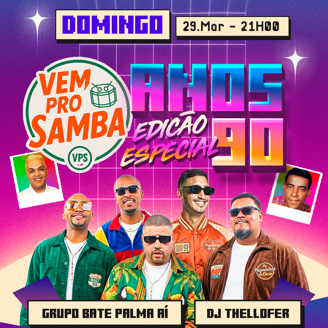Officiële cover van het evenement VEM PRO SAMBA - Edição anos 90