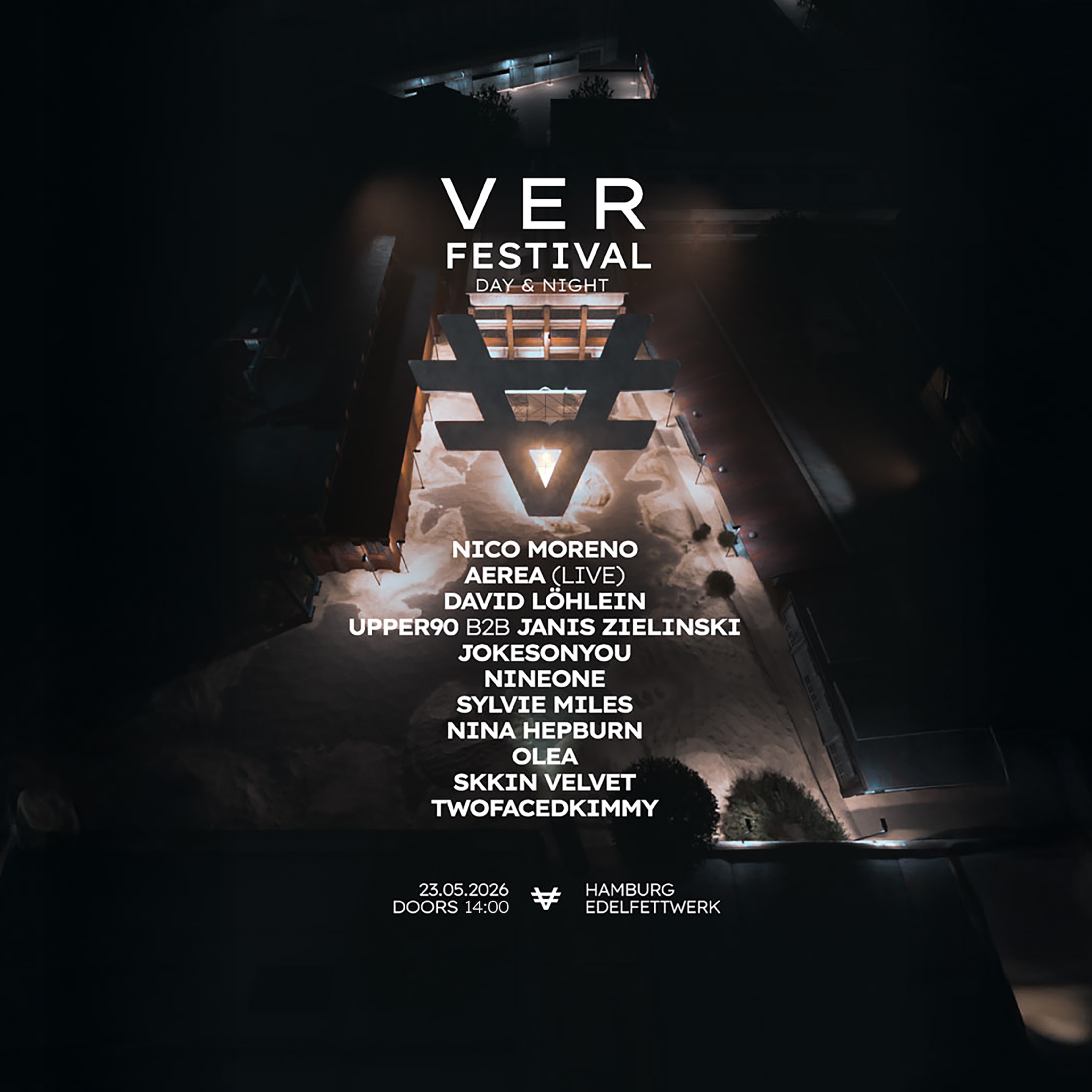 Cartel oficial del evento VER Festival 2026 w/ Nico Moreno, Aerea (Live), David Löhlein and many more