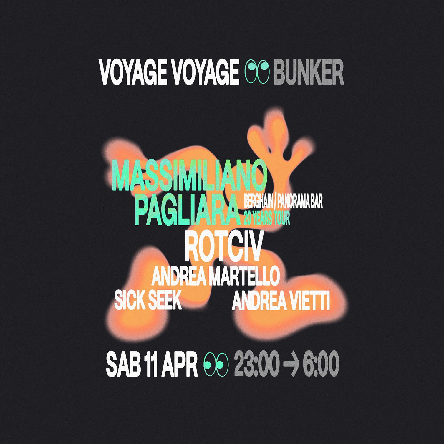 Couverture officielle de l'événement VOYAGE VOYAGE ✷ BUNKER pres. MASSIMILIANO PAGLIARA (20 years tour, Berghain/Panorama Bar) + ROTVIC