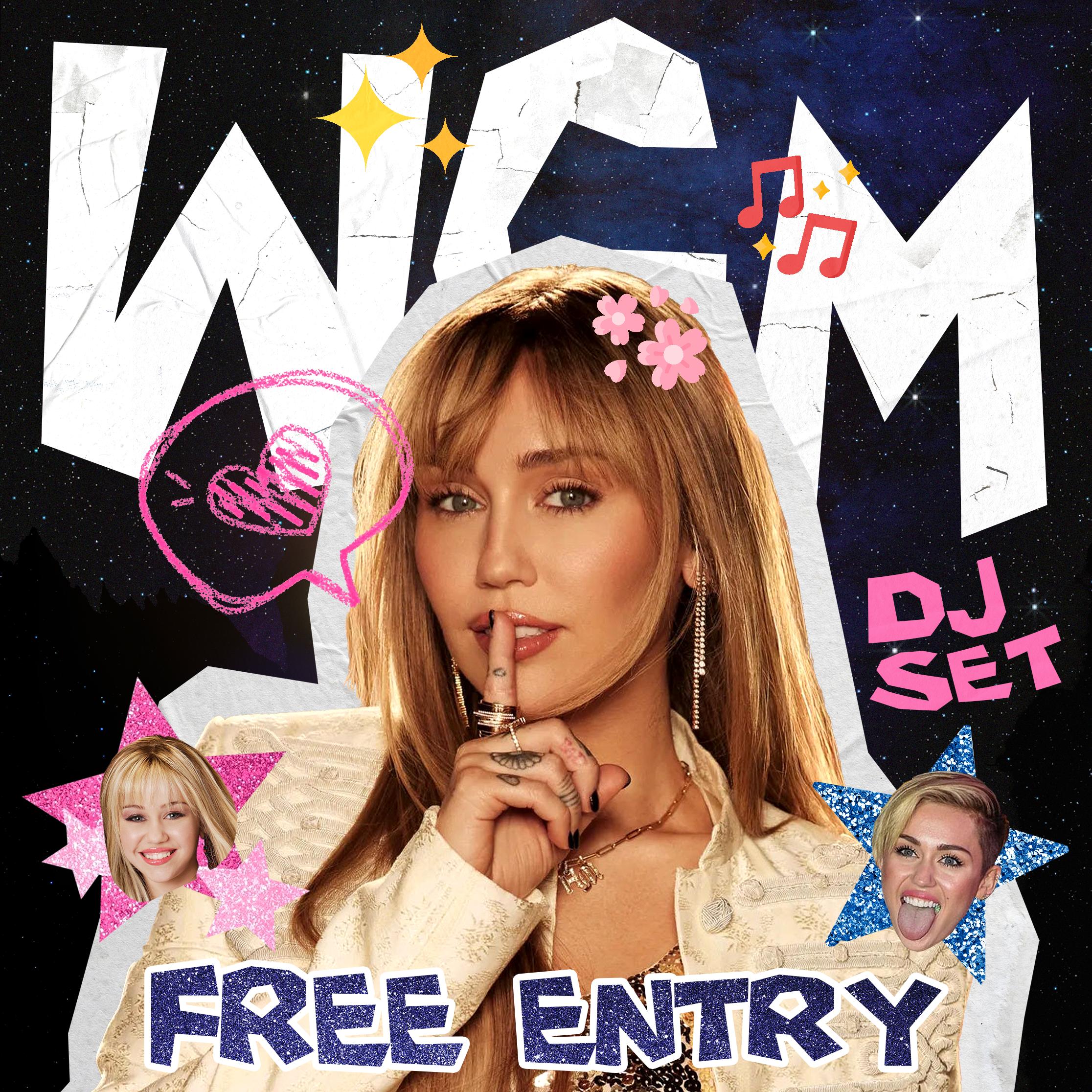 Cartaz oficial do evento WGM HANNAH MONTANA - 9.04 - @CAPODOGLIO w/ISOT