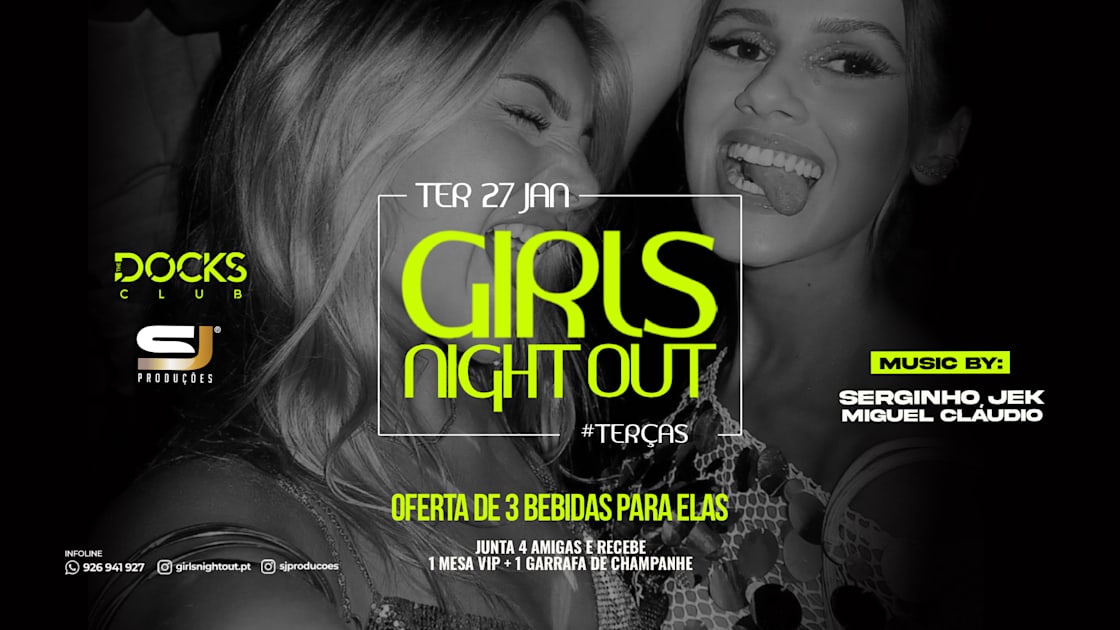 Cartel oficial del evento Girls Night Out 3 Free Drinks |