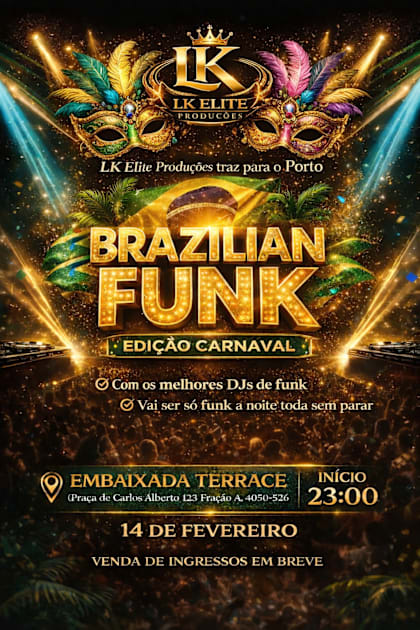 Cartaz oficial do evento Brazilian Funk (Carnaval)