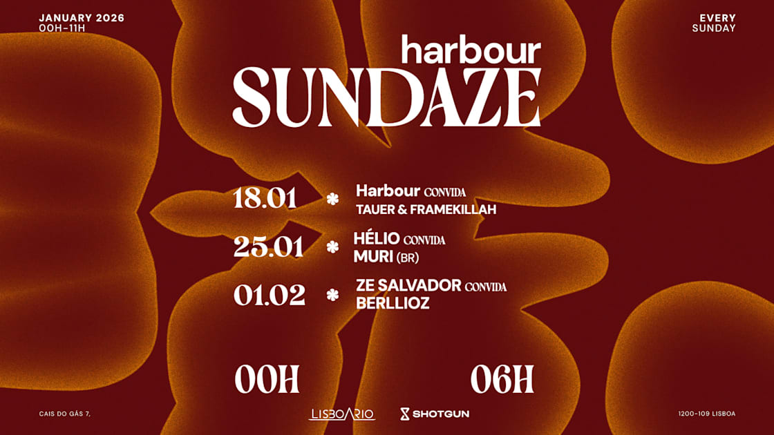 Cartaz oficial do evento Harbour Sundaze Ze Salvador Convida Berllioz